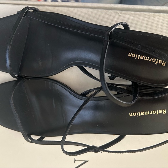Reformation Shoes - Reformation Black Strappy Heels Size 7.5
